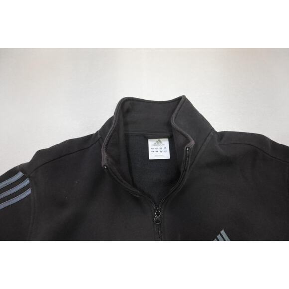Adidas Fleece Track Jacket Full Zip Performance Athletic Black Mens Sz XL - Picture 7 of 9